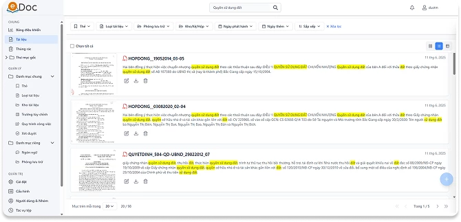 eDoc search interface